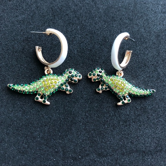 Gem Dinosaur Earrings - Picture 2 of 3